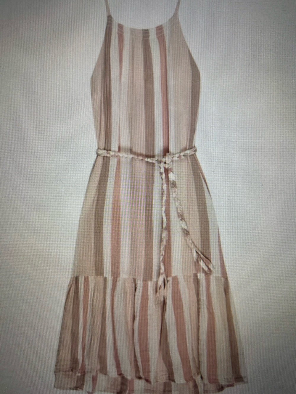 Rails Striped Halter Mini Dress in Pink, White & Taupe
